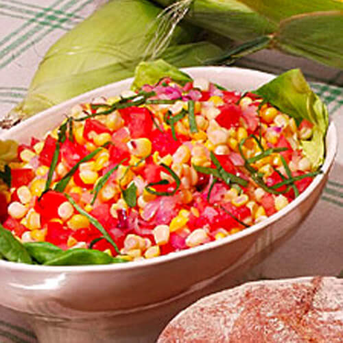 Corn, Beefsteak Tomato and Red Onion Salad