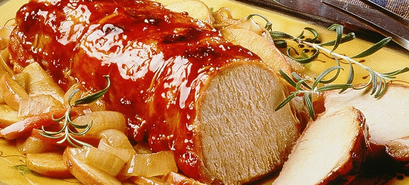 Holiday Glazed Roast Pork with Apples