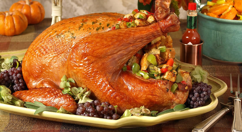 Roast Turkey With Sausage-Gumbo Stuffing