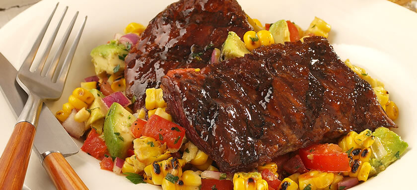 Grilled Skirt Steak with Roasted Corn Salad