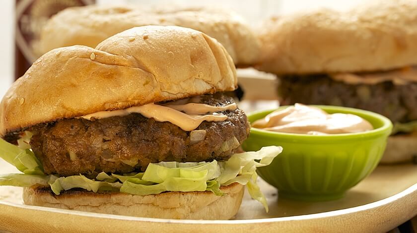 Grilled Burgers Buffalo Style