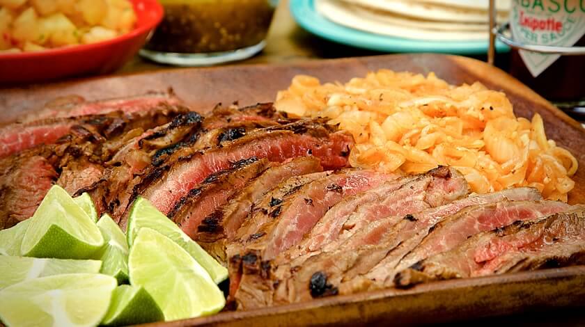 Grilled Skirt Steak & Chipotle Onions