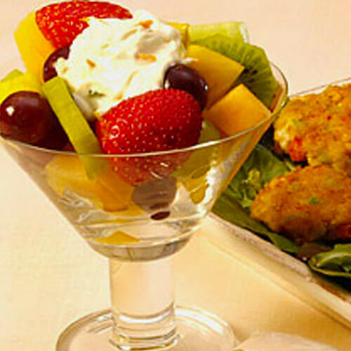 Spring Fruit Salad With Spicy Yogurt Sauce