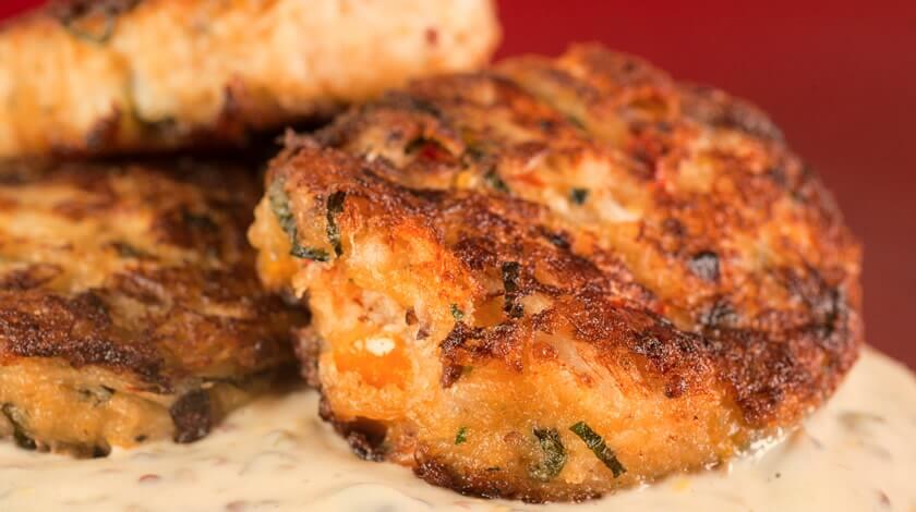 Basil Crab Cakes with Spicy Mustard Tartar Sauce