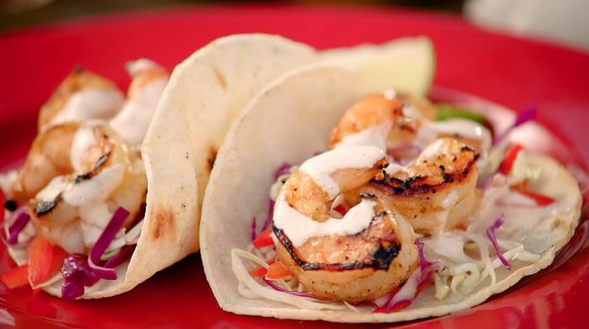 Lime-Grilled Shrimp Tacos with Chipotle Crema