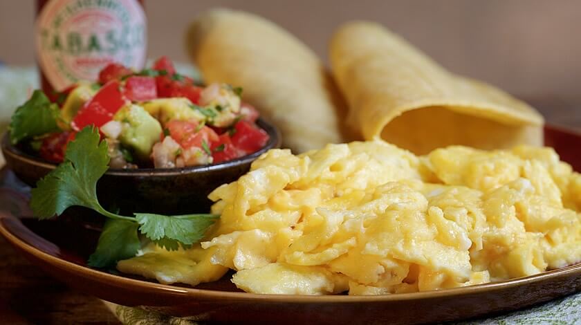 Perfect Scrambled Eggs with Fiery Pico de Gallo