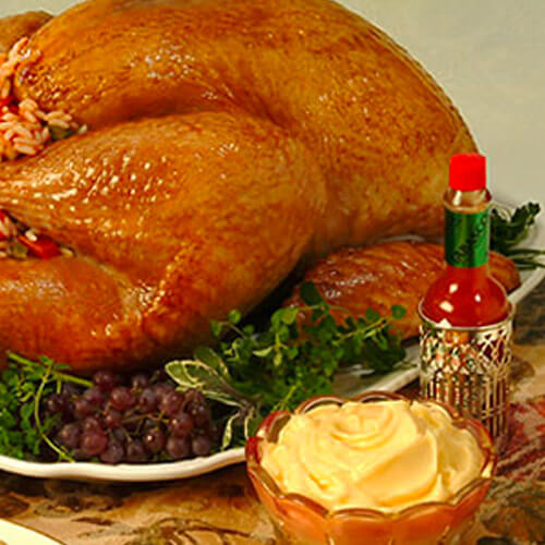 Brined Turkey With Creole Rice Stuffing