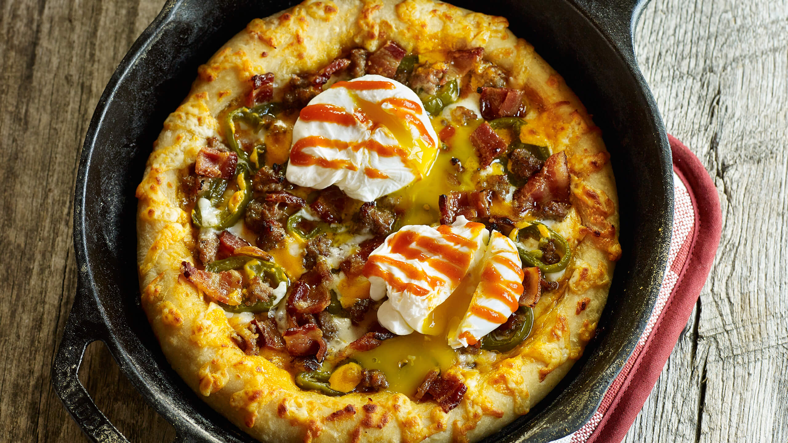 Sriracha Bacon Breakfast Pizza