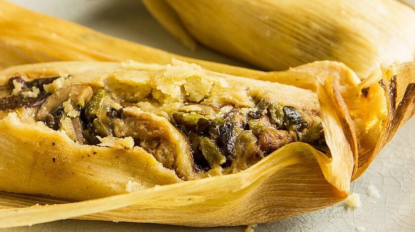 Mushroom and Poblano Tamales