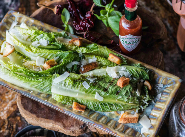 Grilled Romaine with Spicy Vinaigrette Grilled Romaine with Spicy Vinaigrette