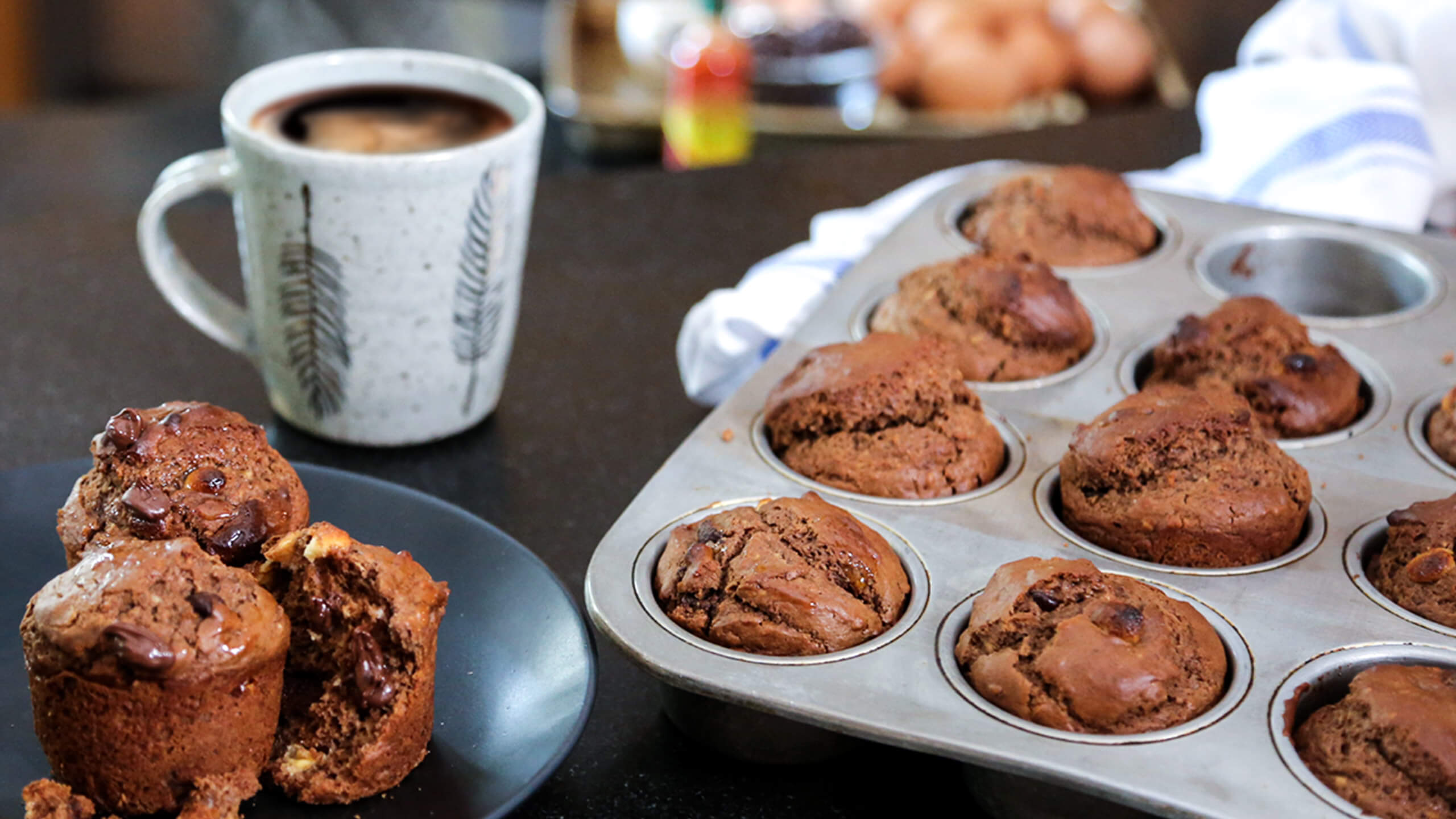 Spiced Double Chocolate Muffins