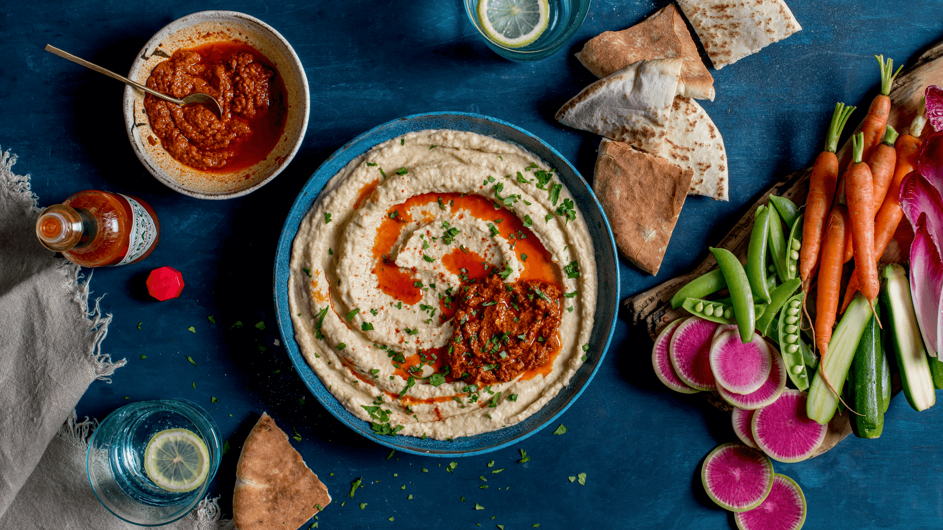 Spicy Hummus with Harissa