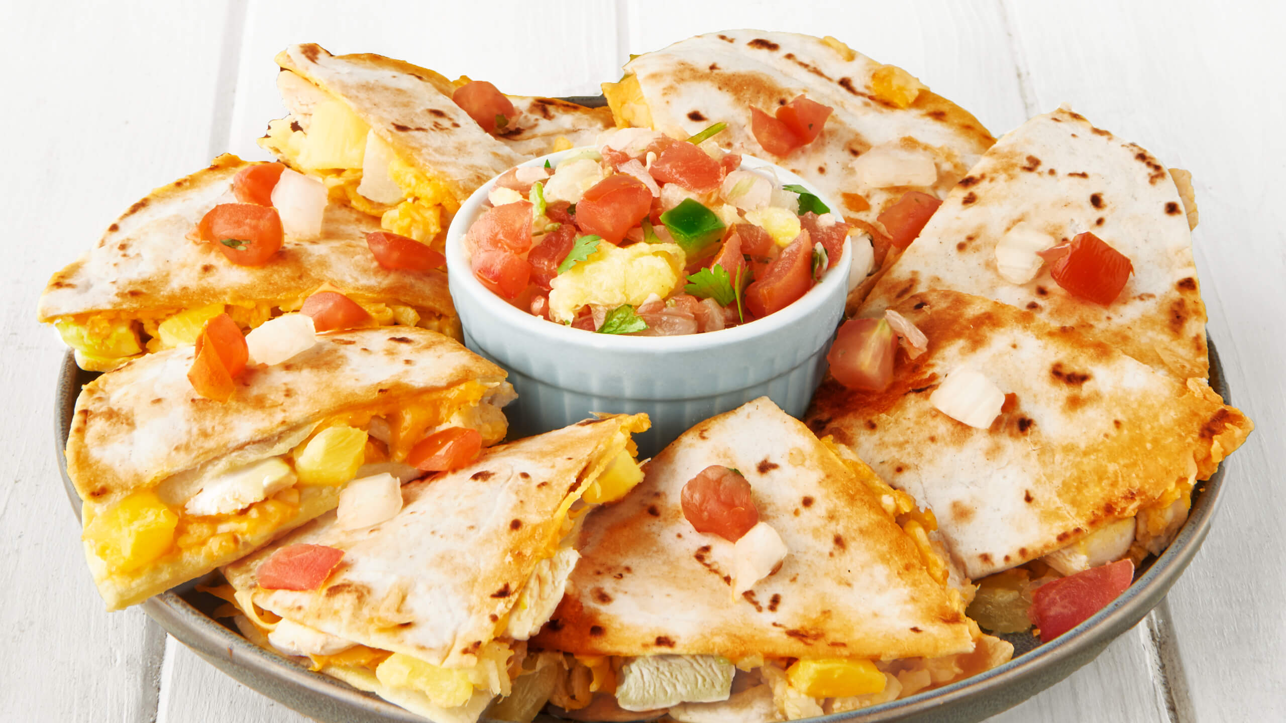 Caramelized Pineapple & Chicken Quesadillas