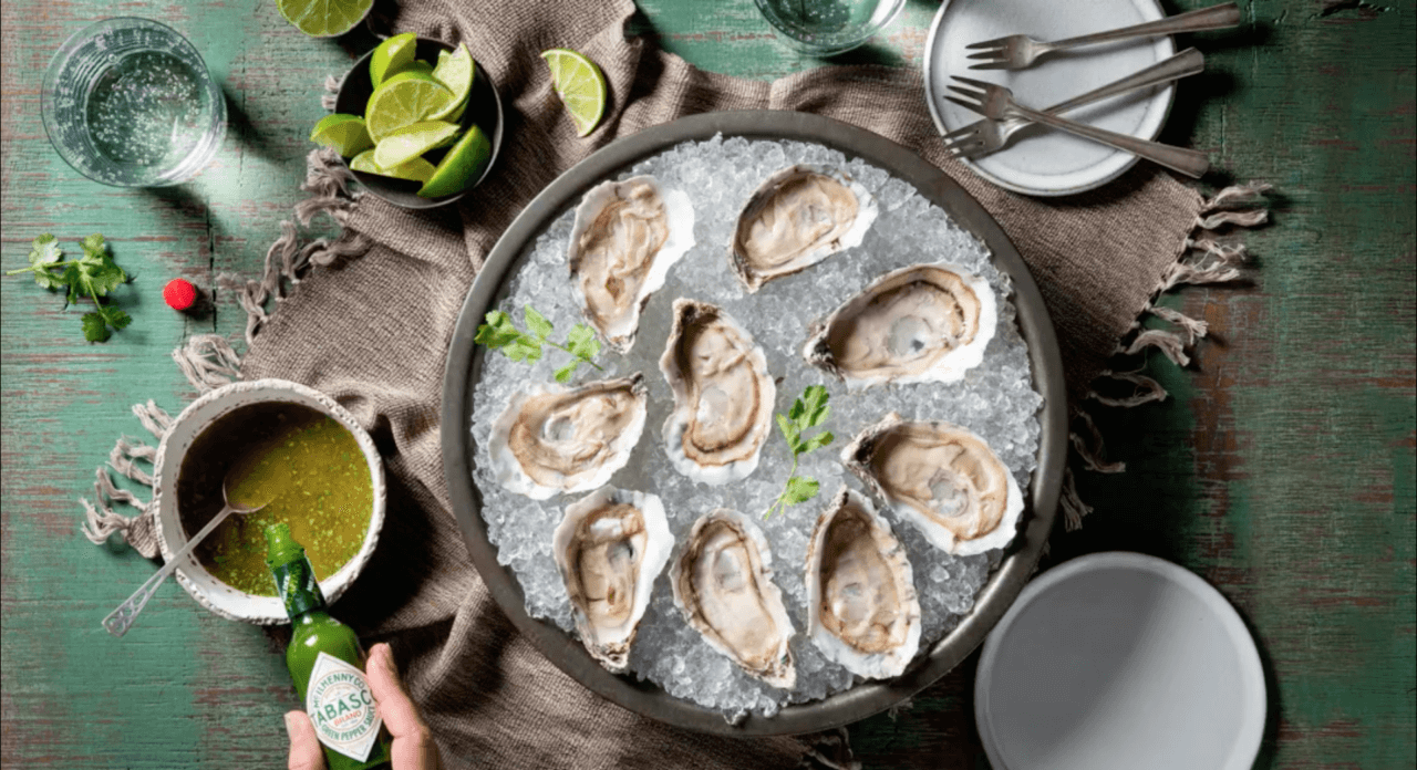Oysters with Lime, Coriander & TABASCO® Green Sauce TABASCO® Recipes