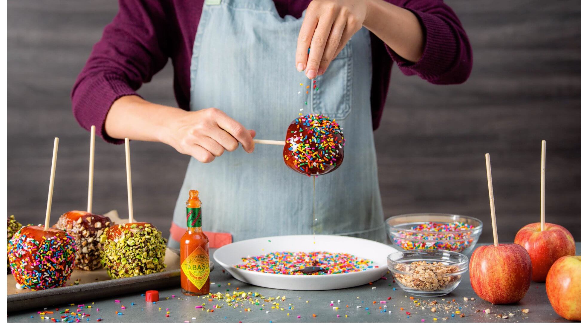 Spicy Decorated Candy Apples