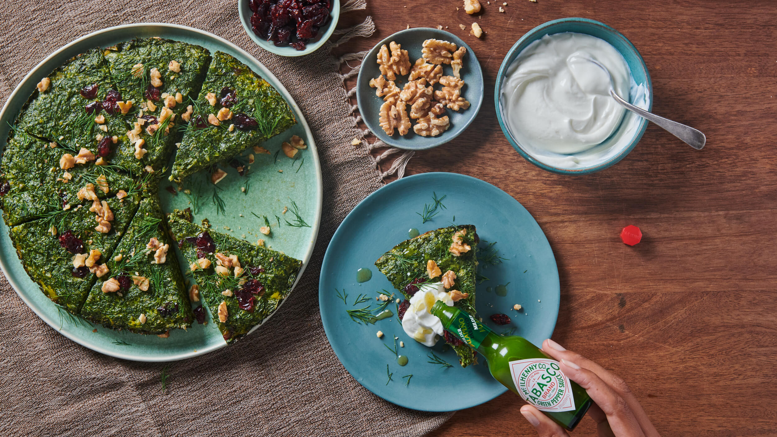 Kuku Sabzi (Persian Herb, Walnut & Cranberry Frittata)