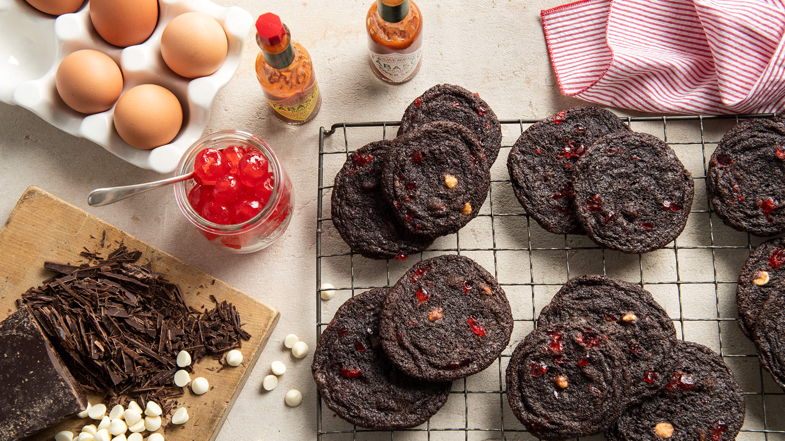 Spicy Cherry and Chocolate Cookies