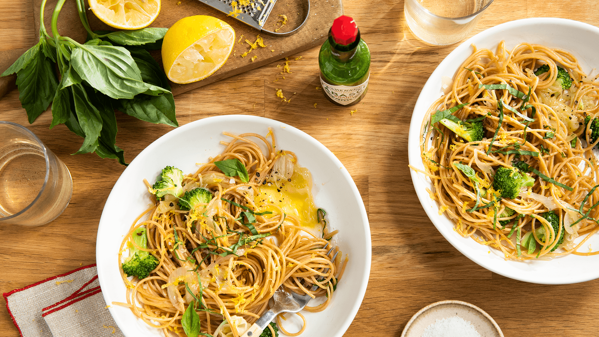 Spicy Whole Wheat Pasta with Broccoli and Lemon