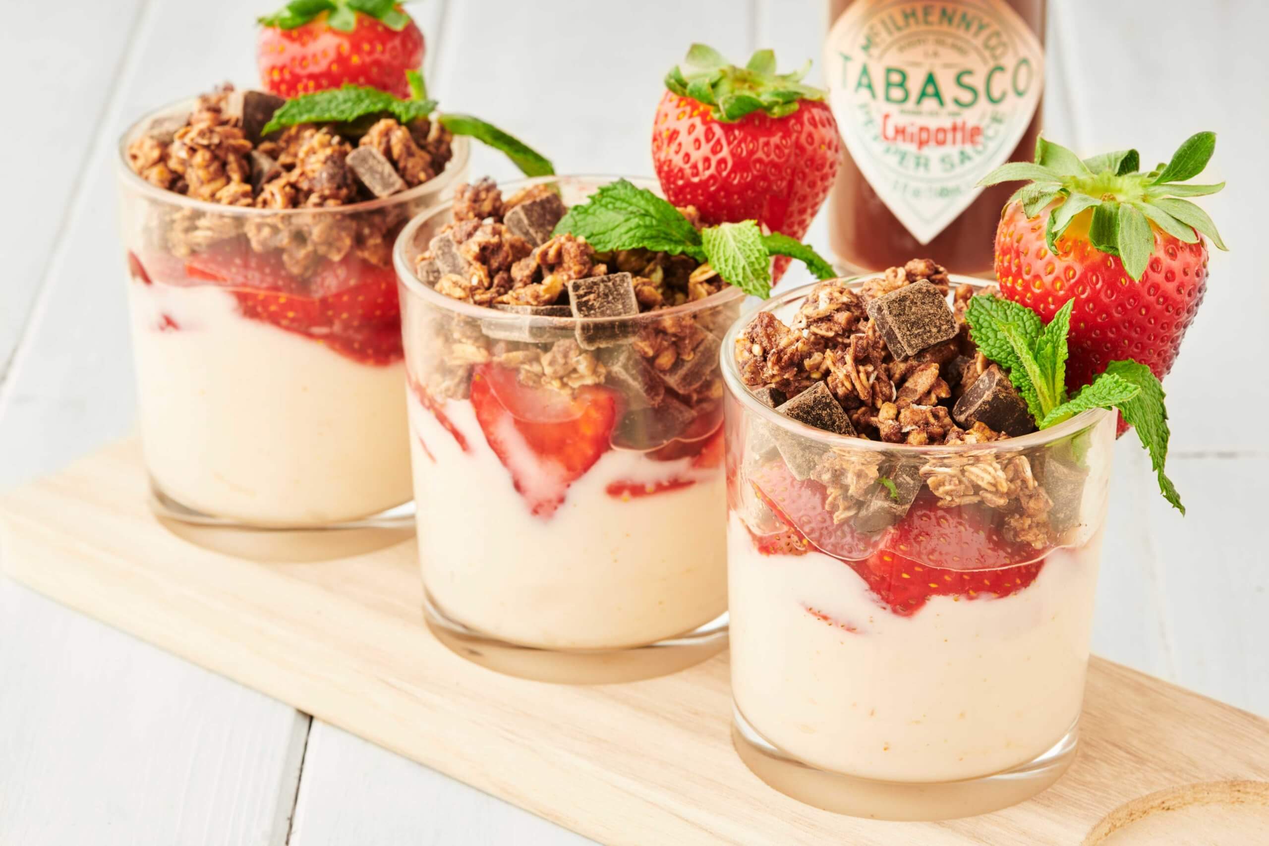 Strawberry Chipotle Yogurt Parfait | TABASCO® Recipes