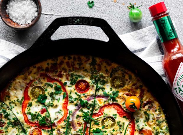 Herby Red Bell Pepper Baked Frittata