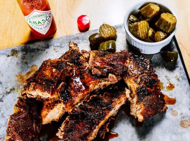 Braised Pork Ribs and Double-Dill Pickles